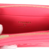 Chanel CC Zipped Wallet Fuchsia Shiny Caviar Light Gold Hardware - Thumbnail View 9