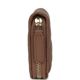 Chanel Classic Zipped Coin Purse Wallet Brown Shiny Caviar Light Gold Hardware - Thumbnail View 3