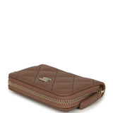 Chanel Classic Zipped Coin Purse Wallet Brown Shiny Caviar Light Gold Hardware - Thumbnail View 5