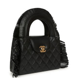 Chanel Small Fringe Kelly Black Lambskin Gold Hardware - Thumbnail View 2