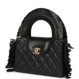 Chanel Small Fringe Kelly Black Lambskin Gold Hardware - Thumbnail View 5