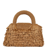 Chanel Small Fringe Kelly Dark Beige Raffia Wood and Light Gold Hardware - Thumbnail View 4