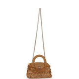 Chanel Small Fringe Kelly Dark Beige Raffia Wood and Light Gold Hardware - Thumbnail View 7