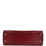 Chanel Small Cerf Shopping Bag Burgundy Croc Embossed Calfskin Gold Hardware - Thumbnail View 6