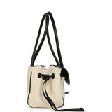 Chanel Small "Urban Essential" East West Shopping Tote Black Calfskin and White Tweed Boucle Gold Hardware - Thumbnail View 3