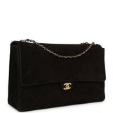 Chanel Maxi "Souplissimo" Large Flap Bag Black Suede Gold Hardware - Thumbnail View 2