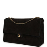 Chanel Maxi "Souplissimo" Large Flap Bag Black Suede Gold Hardware - Thumbnail View 5