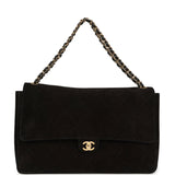 Chanel Maxi "Souplissimo" Large Flap Bag Black Suede Gold Hardware - Thumbnail View 7