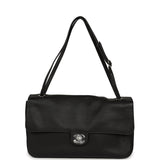 Chanel Maxi "Souplissimo" Small Flap Bag Black Grained Calfskin Silver Hardware - Thumbnail View 1