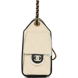 Chanel Mini 25 Hobo Bag Ecru Canvas and Black Calfskin Gold Hardware - Thumbnail View 3