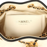 Chanel Mini 25 Hobo Bag Ecru Canvas and Black Calfskin Gold Hardware - Thumbnail View 9