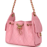 Chanel Mini 25 Hobo Bag Pink Caviar Antique Gold Hardware - Thumbnail View 5