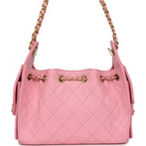 Chanel Mini 25 Hobo Bag Pink Caviar Antique Gold Hardware - Thumbnail View 4