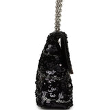 Pre-owned Chanel Medium Striped Reissue Flap Bag Black, Silver Sequin and Patent Silver Hardware - Thumbnail View 3