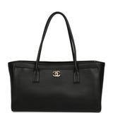 Chanel Small Cerf Shopping Bag Black Calfskin Gold Hardware - Thumbnail View 1