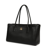 Chanel Small Cerf Shopping Bag Black Calfskin Gold Hardware - Thumbnail View 5
