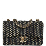 Chanel Small Westminster Pearl Flap Bag Black, Gold, White Tweed Brushed Gold Hardware - Thumbnail View 1