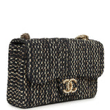 Chanel Small Westminster Pearl Flap Bag Black, Gold, White Tweed Brushed Gold Hardware - Thumbnail View 2