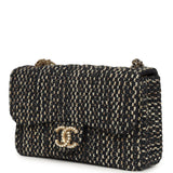 Chanel Small Westminster Pearl Flap Bag Black, Gold, White Tweed Brushed Gold Hardware - Thumbnail View 5