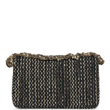 Chanel Small Westminster Pearl Flap Bag Black, Gold, White Tweed Brushed Gold Hardware - Thumbnail View 4