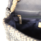 Chanel Small Westminster Pearl Flap Bag Black, Gold, White Tweed Brushed Gold Hardware - Thumbnail View 10