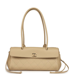 Chanel Small "Urban Essential" East West Shopping Tote Light Beige Caviar Gold Hardware