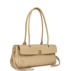 Chanel Small "Urban Essential" East West Shopping Tote Light Beige Caviar Gold Hardware