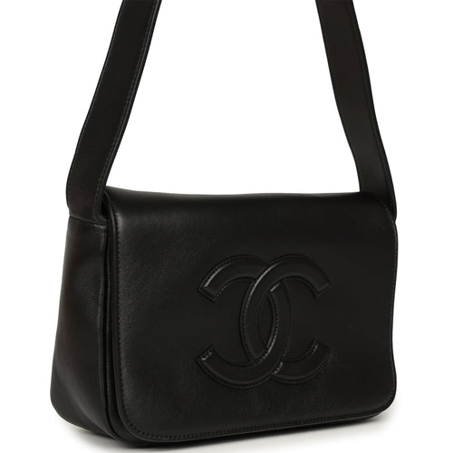 Chanel CC Messenger Bag Black Lambskin Gold Hardware