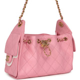 Chanel Mini 25 Hobo Bag Pink Caviar Antique Gold Hardware - Thumbnail View 2