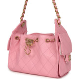 Chanel Mini 25 Hobo Bag Pink Caviar Antique Gold Hardware - Thumbnail View 5