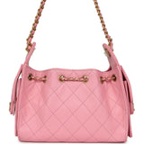 Chanel Mini 25 Hobo Bag Pink Caviar Antique Gold Hardware - Thumbnail View 4