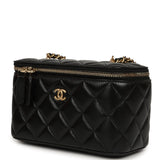 Chanel Small Pearl Crush Vanity Case Black Lambskin Brushed Gold Hardware - Thumbnail View 5