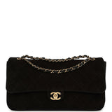 Chanel Maxi "Souplissimo" Small Flap Bag Black Suede Gold Hardware - Thumbnail View 1