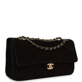 Chanel Maxi "Souplissimo" Small Flap Bag Black Suede Gold Hardware - Thumbnail View 2