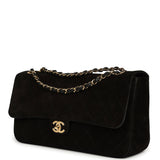 Chanel Maxi "Souplissimo" Small Flap Bag Black Suede Gold Hardware - Thumbnail View 5