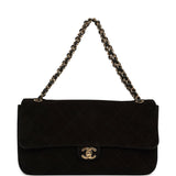 Chanel Maxi "Souplissimo" Small Flap Bag Black Suede Gold Hardware - Thumbnail View 7