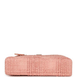 Chanel Top Handle Long Vanity Case with Chain Light Pink Braided Raffia Light Gold Hardware - Thumbnail View 6
