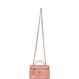 Chanel Top Handle Long Vanity Case with Chain Light Pink Braided Raffia Light Gold Hardware - Thumbnail View 7