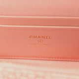 Chanel Top Handle Long Vanity Case with Chain Light Pink Braided Raffia Light Gold Hardware - Thumbnail View 9