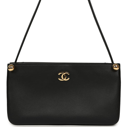 Chanel "Chic Studs" Clutch Bag Black Lambskin Gold Hardware