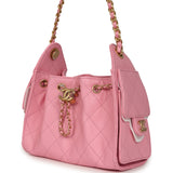 Chanel Mini 25 Hobo Bag Pink Caviar Antique Gold Hardware - Thumbnail View 5