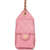 Chanel Mini 25 Hobo Bag Pink Caviar Antique Gold Hardware - Thumbnail View 3