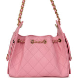 Chanel Mini 25 Hobo Bag Pink Caviar Antique Gold Hardware - Thumbnail View 4