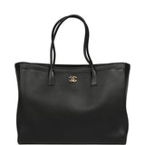 Chanel Large Cerf Shopping Bag Black Calfskin Gold Hardware - Thumbnail View 1