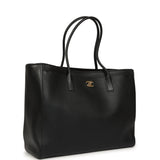 Chanel Large Cerf Shopping Bag Black Calfskin Gold Hardware - Thumbnail View 2