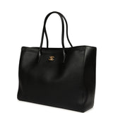 Chanel Large Cerf Shopping Bag Black Calfskin Gold Hardware - Thumbnail View 5