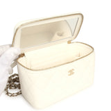 Chanel Small Vanity Case White Caviar Light Gold Hardware - Thumbnail View 10