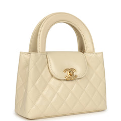 Chanel Small Kelly Shopper Light Beige Shiny Aged Calfskin Brushed Gold Hardware