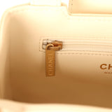 Chanel Small Kelly Shopper Light Beige Shiny Aged Calfskin Brushed Gold Hardware - Thumbnail View 10