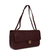 Chanel Maxi "Souplissimo" Small Flap Bag Burgundy Grained Calfskin Gold Hardware - Thumbnail View 2